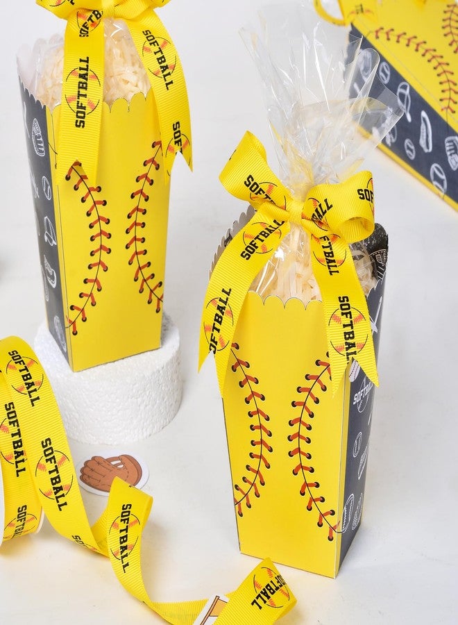 Ribest Softball Ribbon, 7/8 Inch Grosgrain Sports Balls Decorative Ribbon for Crafts Hair Bows Gift Wrapping Team Decor Party Decorations, Yellow/Black/Red, 10 Yards - Image 5